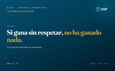 Si gana sin respetar, no ha ganado nada